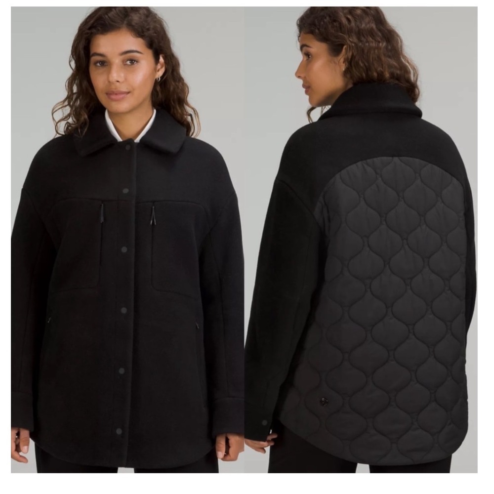 Lululemon Women's Insulated Wool Shirt Jacket Black-Size 4